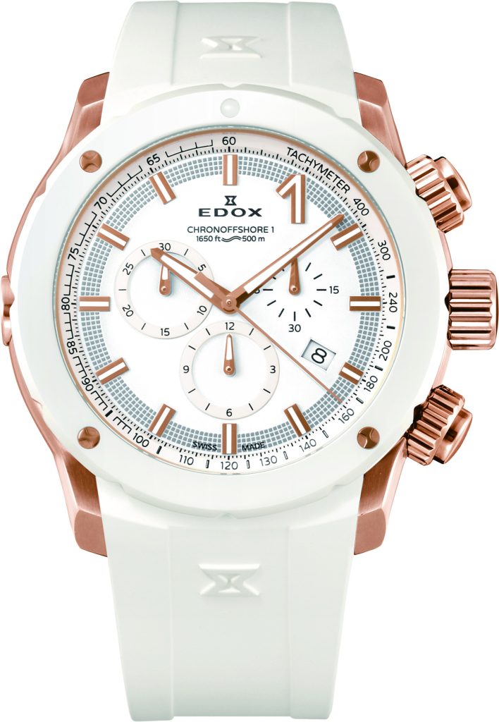 エドックス クロノオフショワア1 ホワイト ラバー - 腕時計(アナログ)