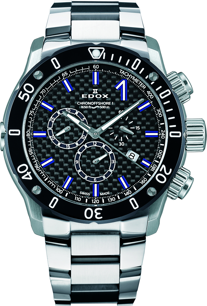 EDOX 10221-3-NIBU2 クロノオフショア1 腕時計 SS ラバー メンズ